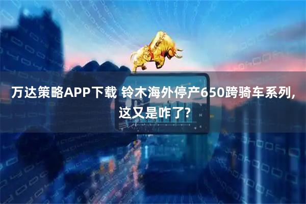 万达策略APP下载 铃木海外停产650跨骑车系列, 这又是咋了?