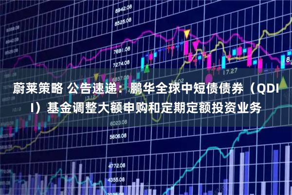 蔚莱策略 公告速递：鹏华全球中短债债券（QDII）基金调整大额申购和定期定额投资业务