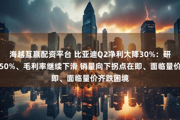海越互赢配资平台 比亚迪Q2净利大降30%：研发支出增50%、毛利率继续下滑 销量向下拐点在即、面临量价齐跌困境